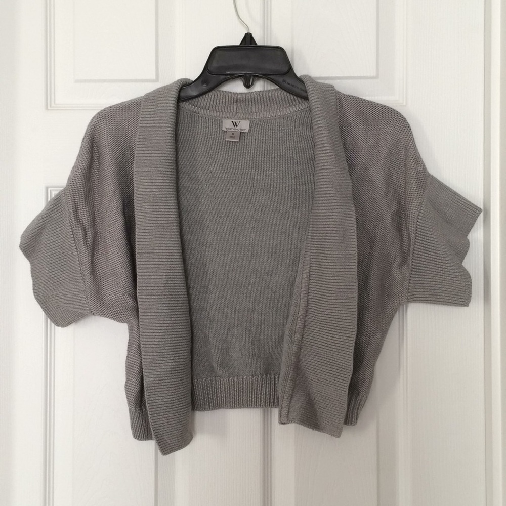 Silver Short-Sleeved Worthington Cardigan